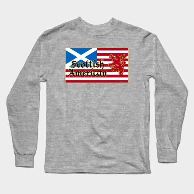 Scottish American Flag Long Sleeve T-Shirt by JEAndersonArt